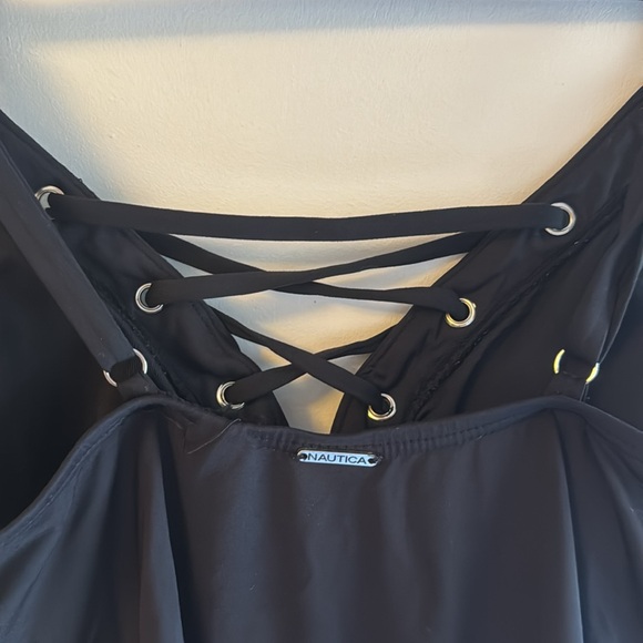 Nautica Woman’s Standard Lace Up Front One Piece Swimsuit with Grommet Detail - Picture 4 of 5